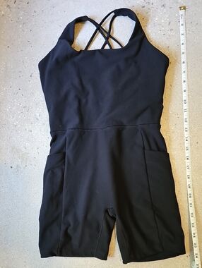 Calia Black Strappy One-Piece Athletic Romper Small